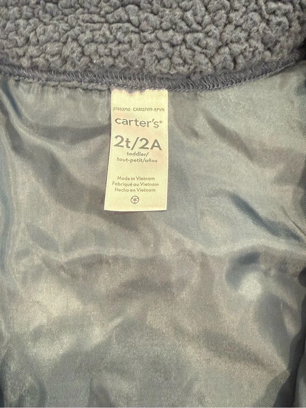 Carter's Navy & Cream Sherpa Vest